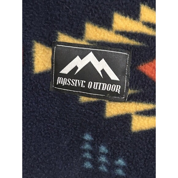 MASSIVE OUTDOOR Hiking Jacket Mens XL Fleece Hoodie Sweatshirt Aztec Southwest - Picture 5 of 6